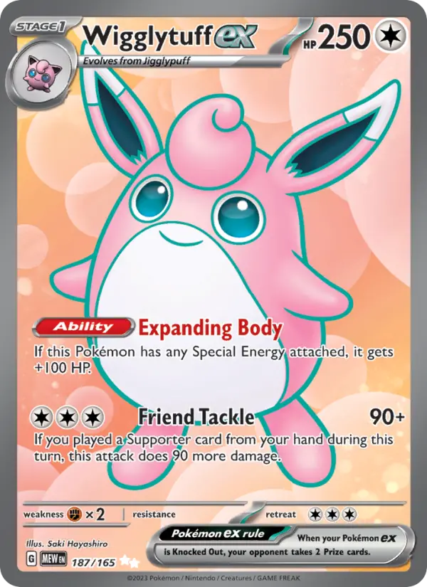 Wigglytuff ex Holo 187/165 151 Pokémon Card