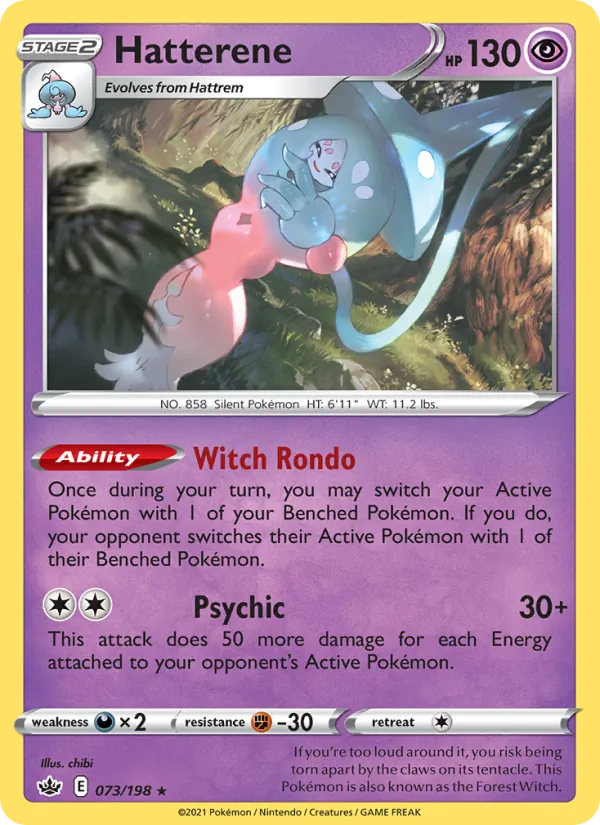 Hatterene Reverse Holo 073/198 Chilling Reign Pokémon Card