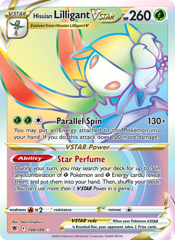 Hisuian Lilligant VSTAR Holo 190/189 Astral Radiance Pokémon Card