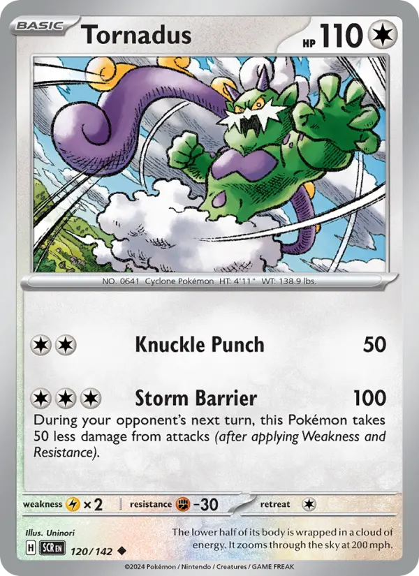 Tornadus Reverse Holo 120/142 Stellar Crown Pokémon Card