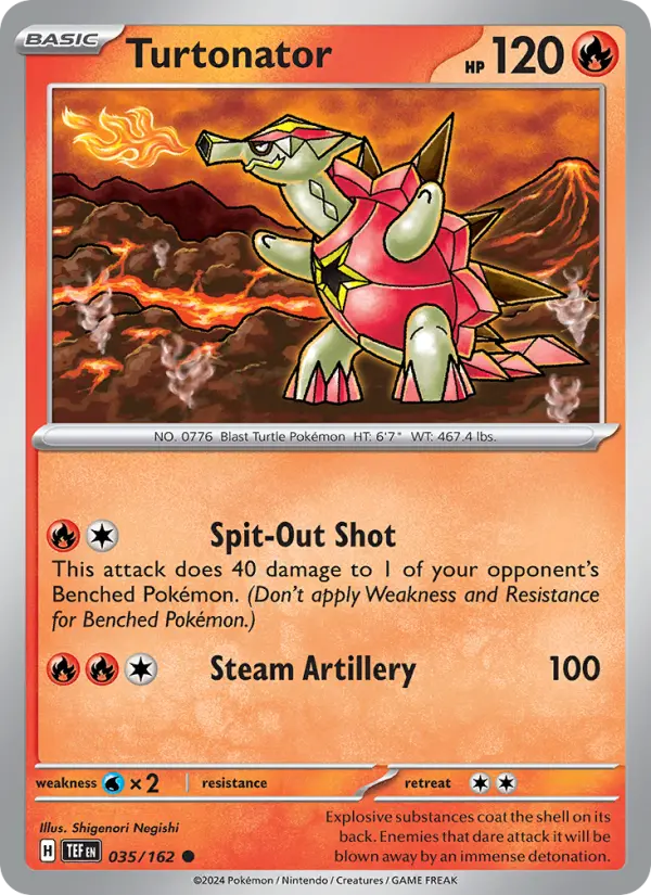 Turtonator Reverse Holo 035/162 Temporal Forces Pokémon Card