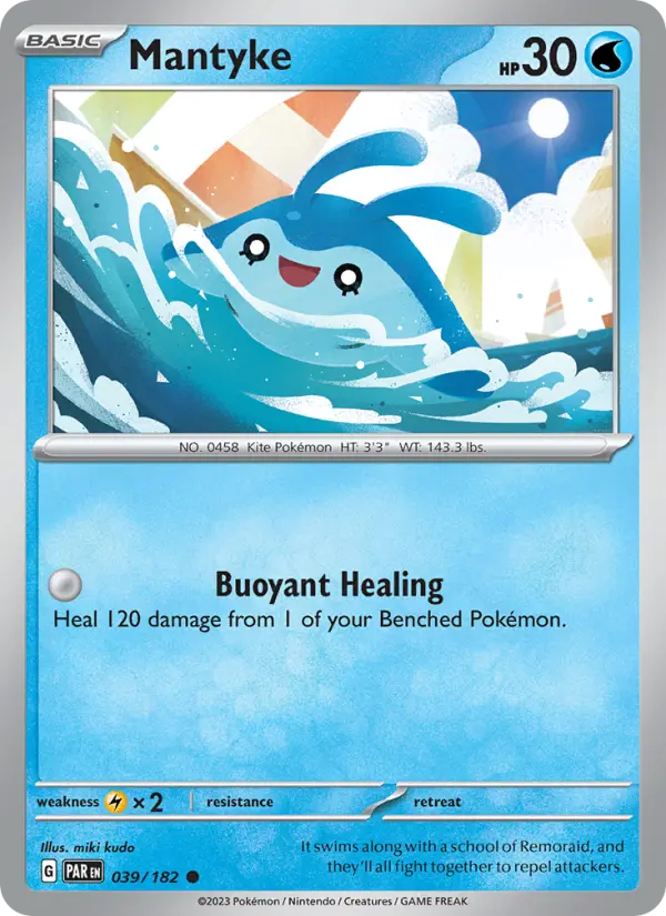 Mantyke Reverse Holo 039/182 Paradox Rift Pokémon Card