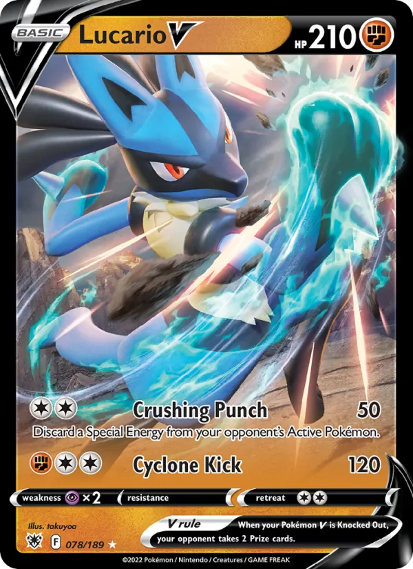 Lucario V Holo 078/189 Astral Radiance Pokémon Card
