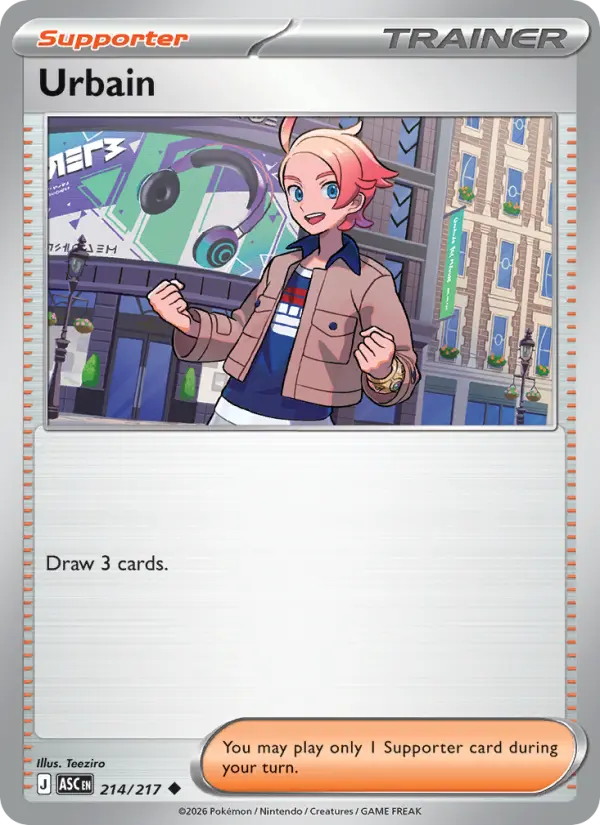 Urbain Reverse Holo 214/217 Ascended Heroes Pokémon Card