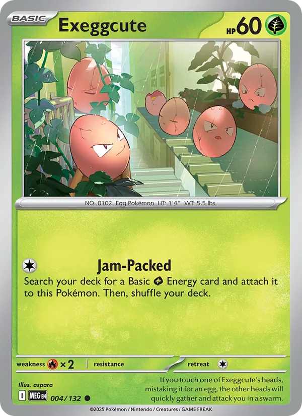 Exeggcute Non-Holo 004/132 Mega Evolution Pokémon Card