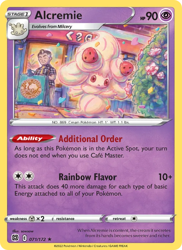 Alcremie Reverse Holo 071/172 Brilliant Stars Pokémon Card