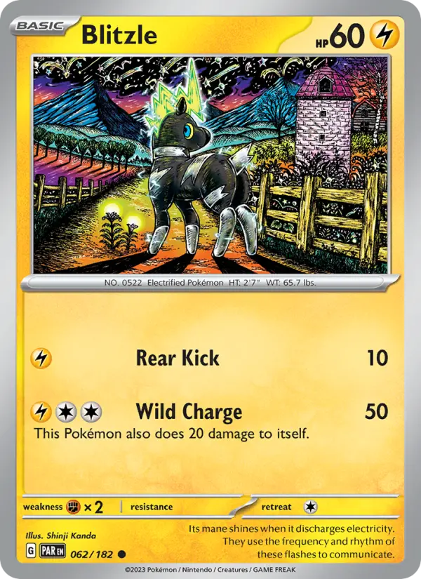 Blitzle Reverse Holo 062/182 Paradox Rift Pokémon Card