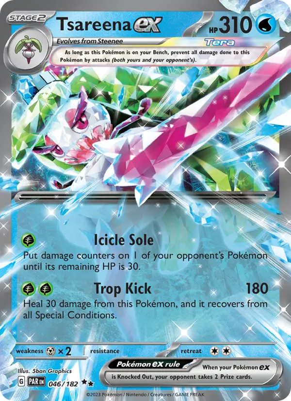 Tsareena ex Holo 046/182 Paradox Rift Pokémon Card