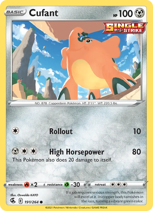 Cufant Reverse Holo 191/264 Fusion Strike Pokémon Card