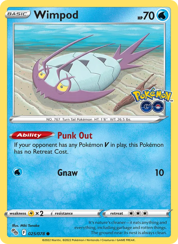 Wimpod Reverse Holo 025/78 Pokémon GO Pokémon Card