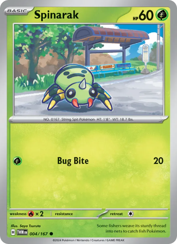 Spinarak Normal 004/167 Twilight Masquerade Pokémon Card