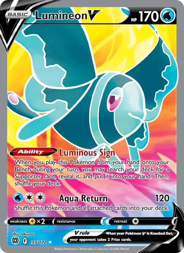 Lumineon V Holo 155/172 Brilliant Stars Pokémon Card