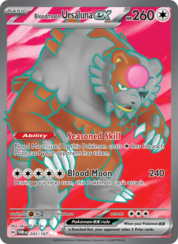 Bloodmoon Ursaluna ex Holo 202/167 Twilight Masquerade Pokémon Card