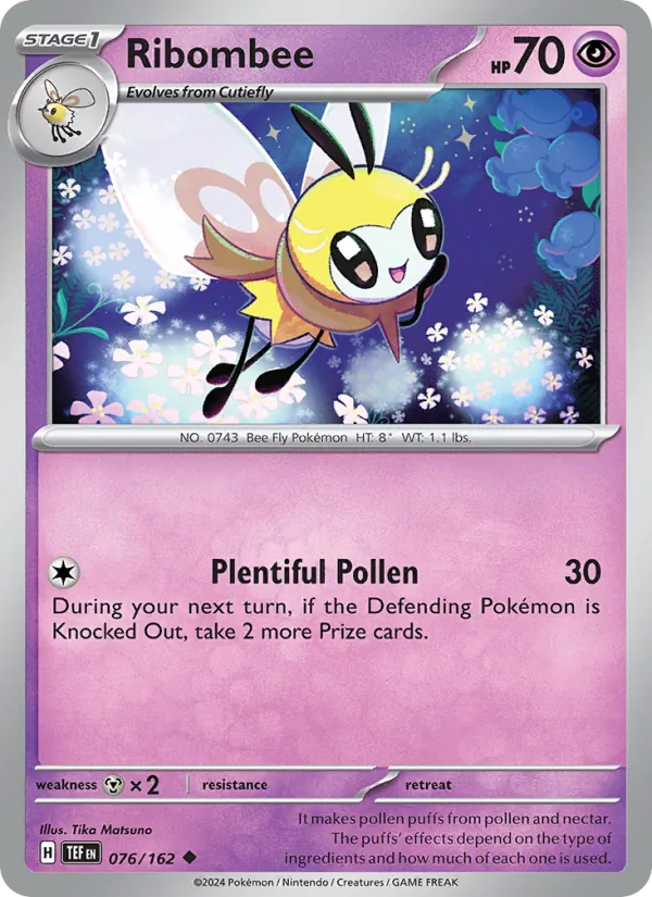 Ribombee Normal 076/162 Temporal Forces Pokémon Card