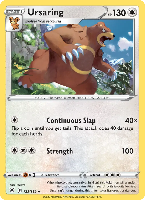 Ursaring Reverse Holo 123/189 Astral Radiance Pokémon Card