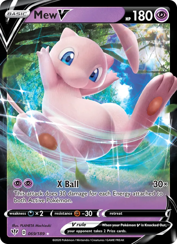 Mew V Holo 069/189 Darkness Ablaze Pokémon Card