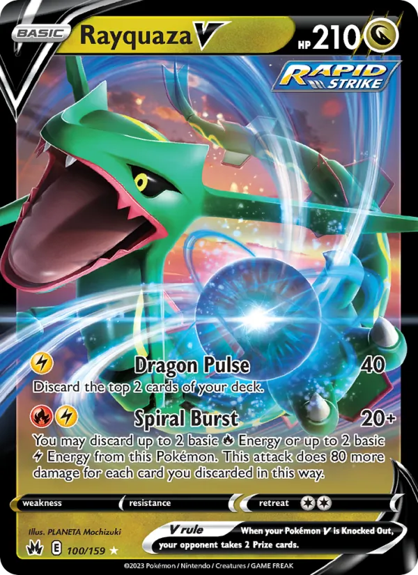 Rayquaza V Holo 100/159 Crown Zenith Pokémon Card
