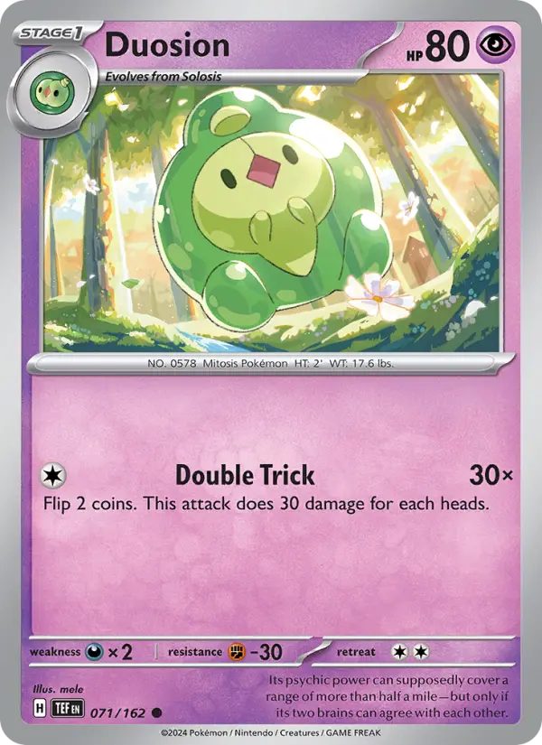 Duosion Reverse Holo 071/162 Temporal Forces Pokémon Card