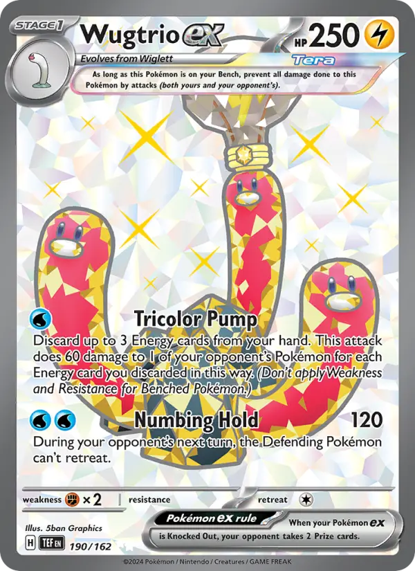 Wugtrio ex Holo 190/162 Temporal Forces Pokémon Card