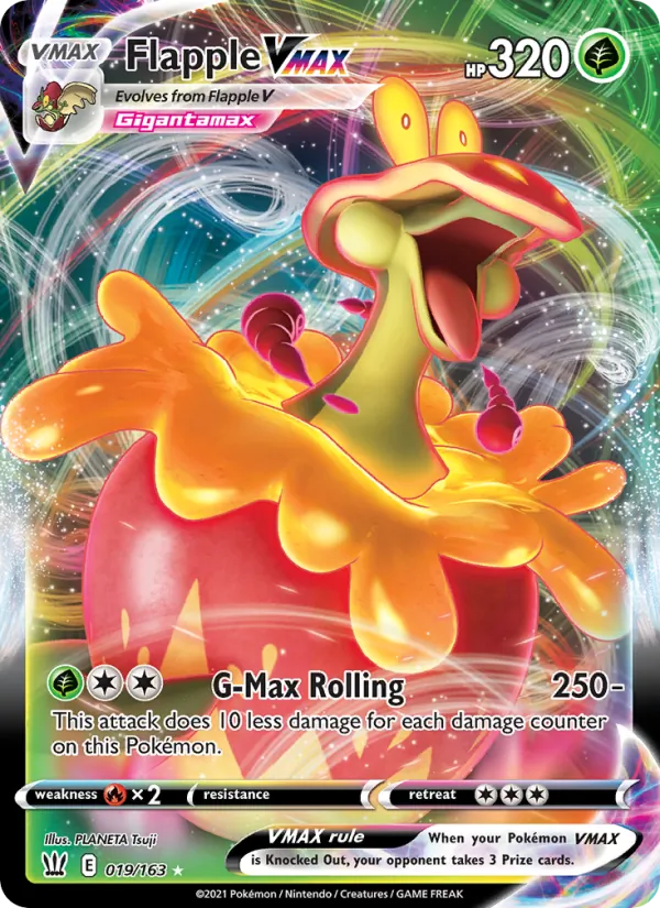 Flapple VMAX Holo 019/163 Battle Styles Pokémon Card