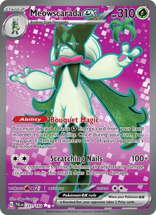 Meowscarada ex Holo 231/193 Paldea Evolved Pokémon Card