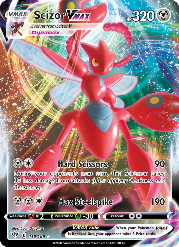 Scizor VMAX Holo 119/189 Darkness Ablaze Pokémon Card