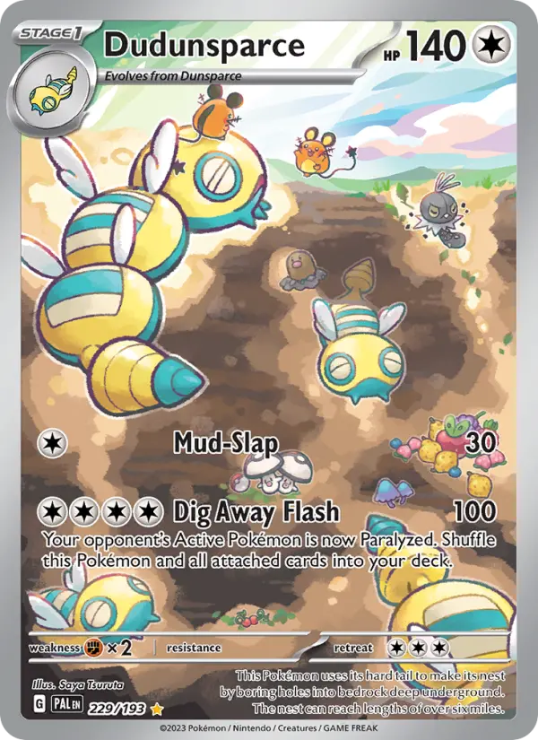 Dudunsparce Holo 229/193 Paldea Evolved Pokémon Card
