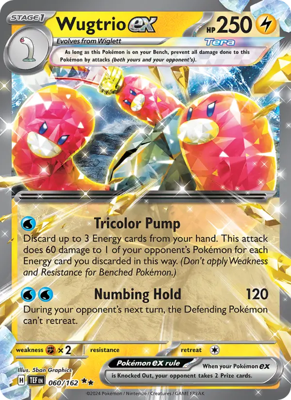 Wugtrio ex Holo 060/162 Temporal Forces Pokémon Card