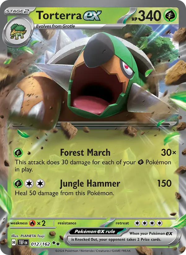 Torterra ex Holo 012/162 Temporal Forces Pokémon Card