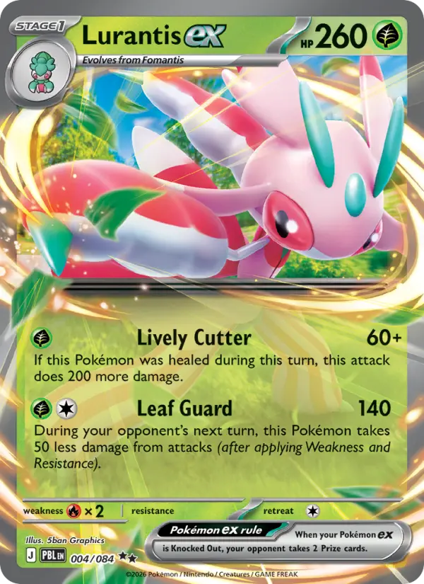 Lurantis ex Holo 004/84 Pitch Black Pokémon Card