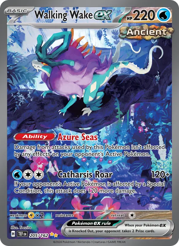 Walking Wake ex Holo 205/162 Temporal Forces Pokémon Card