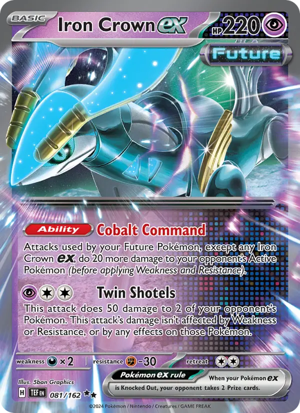 Iron Crown ex Holo 081/162 Temporal Forces Pokémon Card