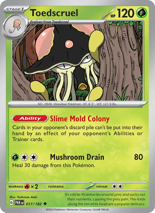Toedscruel Reverse Holo 017/182 Paradox Rift Pokémon Card