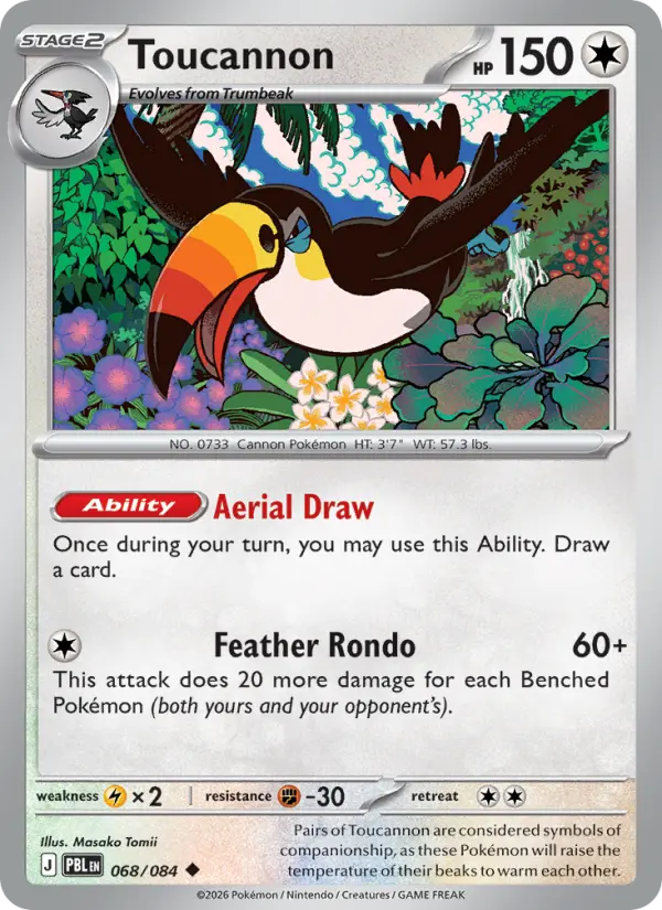 Toucannon Reverse Holo 068/84 Pitch Black Pokémon Card