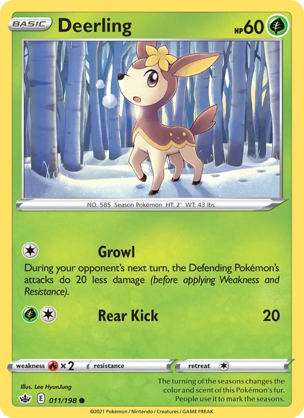 Deerling Reverse Holo 011/198 Chilling Reign Pokémon Card