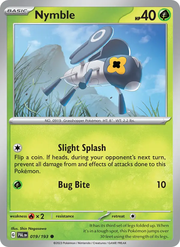 Nymble Non-Foil 019/193 Paldea Evolved Pokémon Card