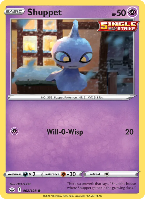 Shuppet Reverse Holo 062/198 Chilling Reign Pokémon Card