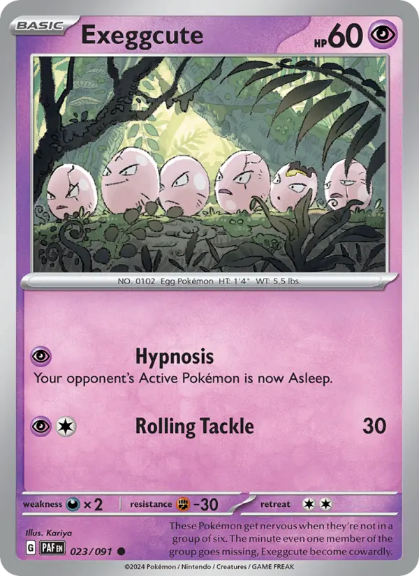 Exeggcute Reverse Holo 023/91 Paldean Fates Pokémon Card