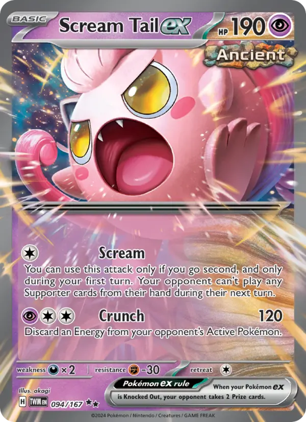 Scream Tail ex Holo 094/167 Twilight Masquerade Pokémon Card