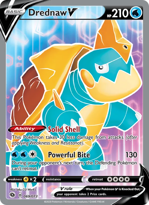 Drednaw V Holo 069/73 Champion's Path Pokémon Card