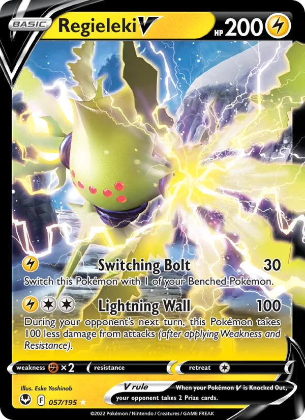 Regieleki V Holo 057/195 Silver Tempest Pokémon Card