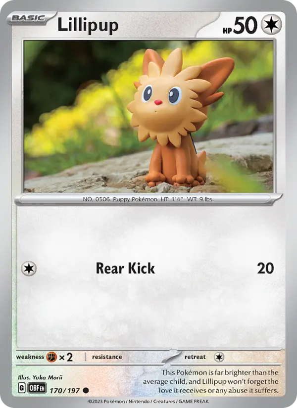 Lillipup Reverse Holo 170/197 Obsidian Flames Pokémon Card