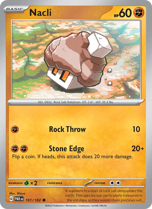 Nacli Reverse Holo 101/182 Paradox Rift Pokémon Card