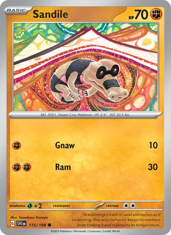 Sandile Non-Foil 115/198 Scarlet & Violet Pokémon Card
