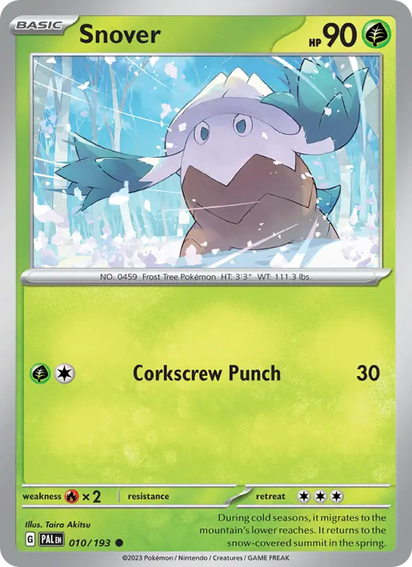 Snover Non-Foil 010/193 Paldea Evolved Pokémon Card