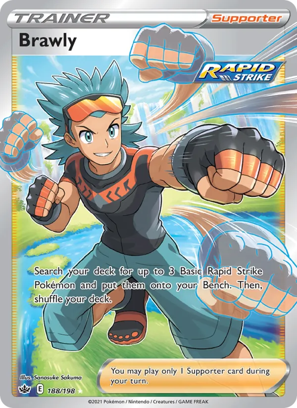 Brawly Holo 188/198 Chilling Reign Pokémon Card