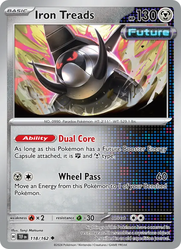 Iron Treads Reverse Holo 118/162 Temporal Forces Pokémon Card