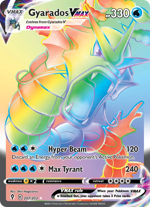 Gyarados VMAX Holo 207/203 Evolving Skies Pokémon Card