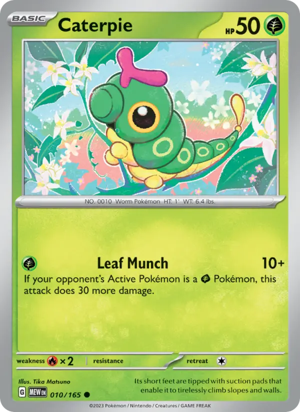 Caterpie Reverse Holo 010/165 151 Pokémon Card