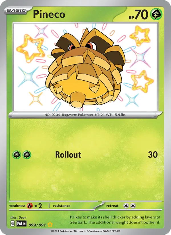 Pineco Holo 099/91 Paldean Fates Pokémon Card